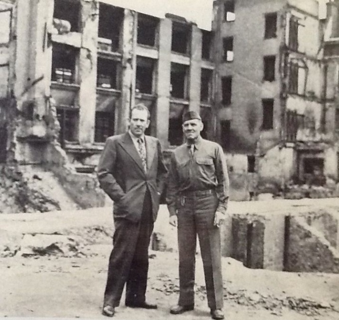 Max Wagner, right, with John Steinbeck in London, 1943. Wagner served in the Army in North Africa.
